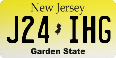 NJ license plate J24IHG