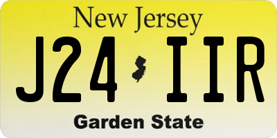 NJ license plate J24IIR