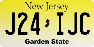 NJ license plate J24IJC
