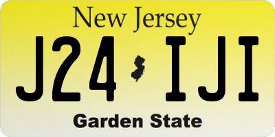 NJ license plate J24IJI