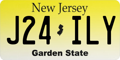 NJ license plate J24ILY
