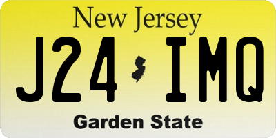 NJ license plate J24IMQ