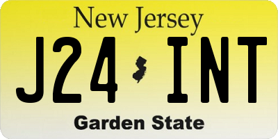 NJ license plate J24INT