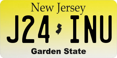 NJ license plate J24INU
