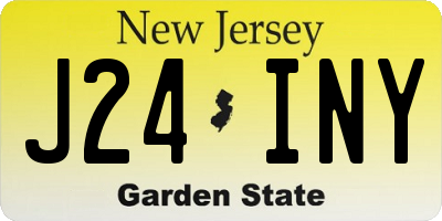 NJ license plate J24INY