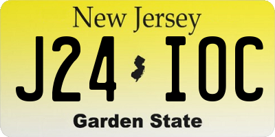 NJ license plate J24IOC