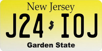 NJ license plate J24IOJ