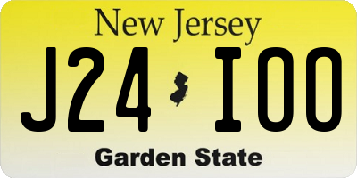 NJ license plate J24IOO