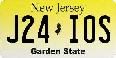 NJ license plate J24IOS