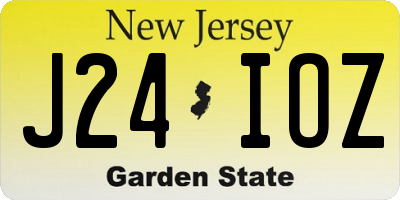 NJ license plate J24IOZ
