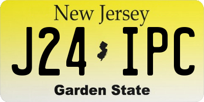 NJ license plate J24IPC