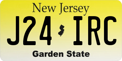 NJ license plate J24IRC