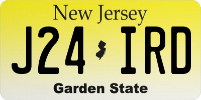 NJ license plate J24IRD