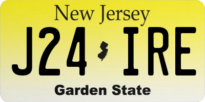 NJ license plate J24IRE