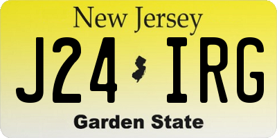 NJ license plate J24IRG