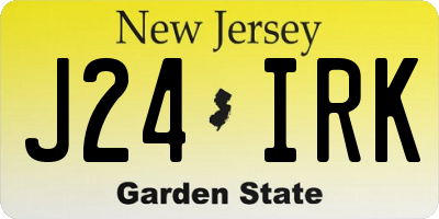 NJ license plate J24IRK