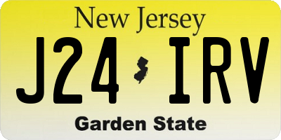 NJ license plate J24IRV