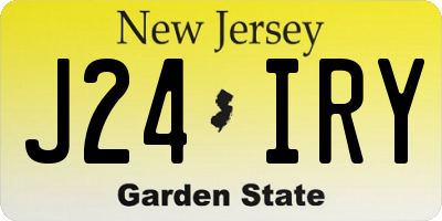 NJ license plate J24IRY