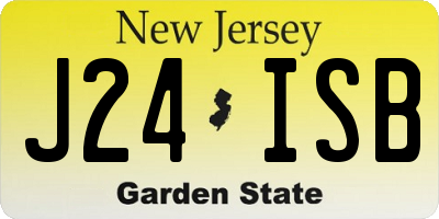 NJ license plate J24ISB
