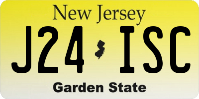NJ license plate J24ISC