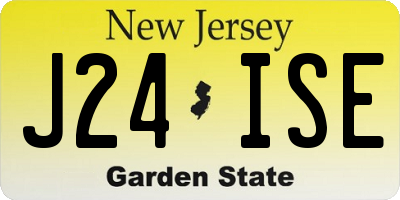 NJ license plate J24ISE