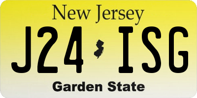 NJ license plate J24ISG