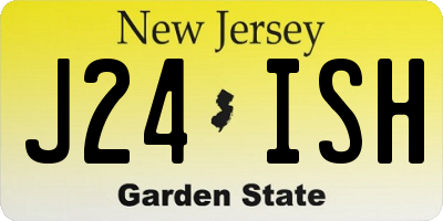 NJ license plate J24ISH