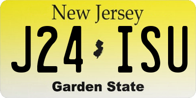 NJ license plate J24ISU