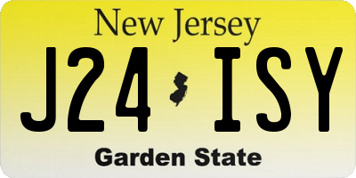 NJ license plate J24ISY