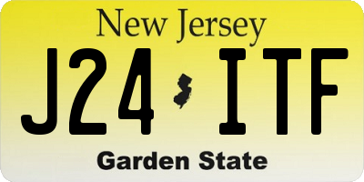 NJ license plate J24ITF