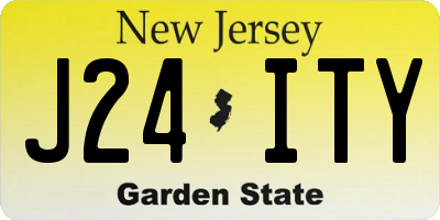 NJ license plate J24ITY