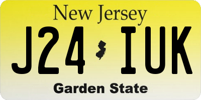 NJ license plate J24IUK