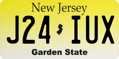 NJ license plate J24IUX