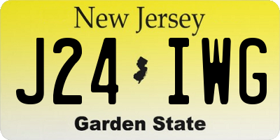 NJ license plate J24IWG