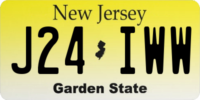 NJ license plate J24IWW