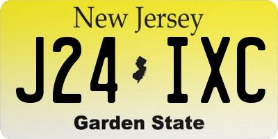 NJ license plate J24IXC