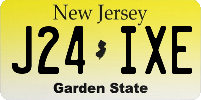 NJ license plate J24IXE