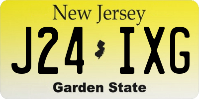 NJ license plate J24IXG