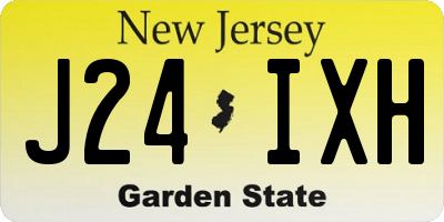 NJ license plate J24IXH