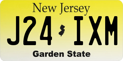 NJ license plate J24IXM