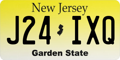 NJ license plate J24IXQ
