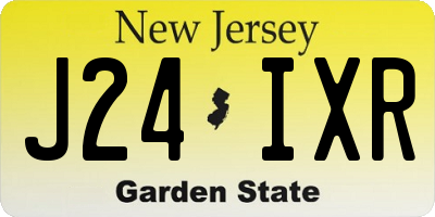NJ license plate J24IXR