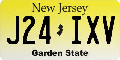 NJ license plate J24IXV