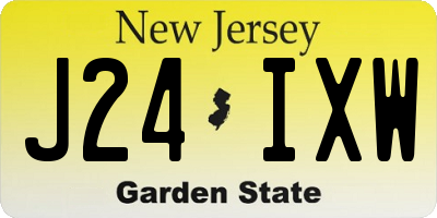 NJ license plate J24IXW