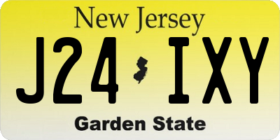 NJ license plate J24IXY