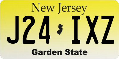NJ license plate J24IXZ