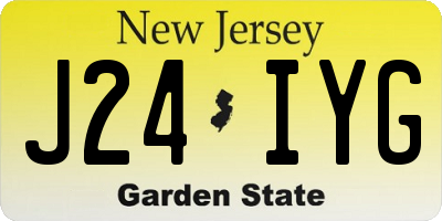 NJ license plate J24IYG