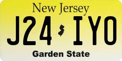 NJ license plate J24IYO