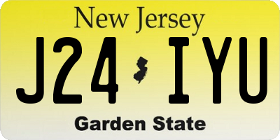 NJ license plate J24IYU