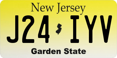 NJ license plate J24IYV